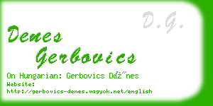 denes gerbovics business card